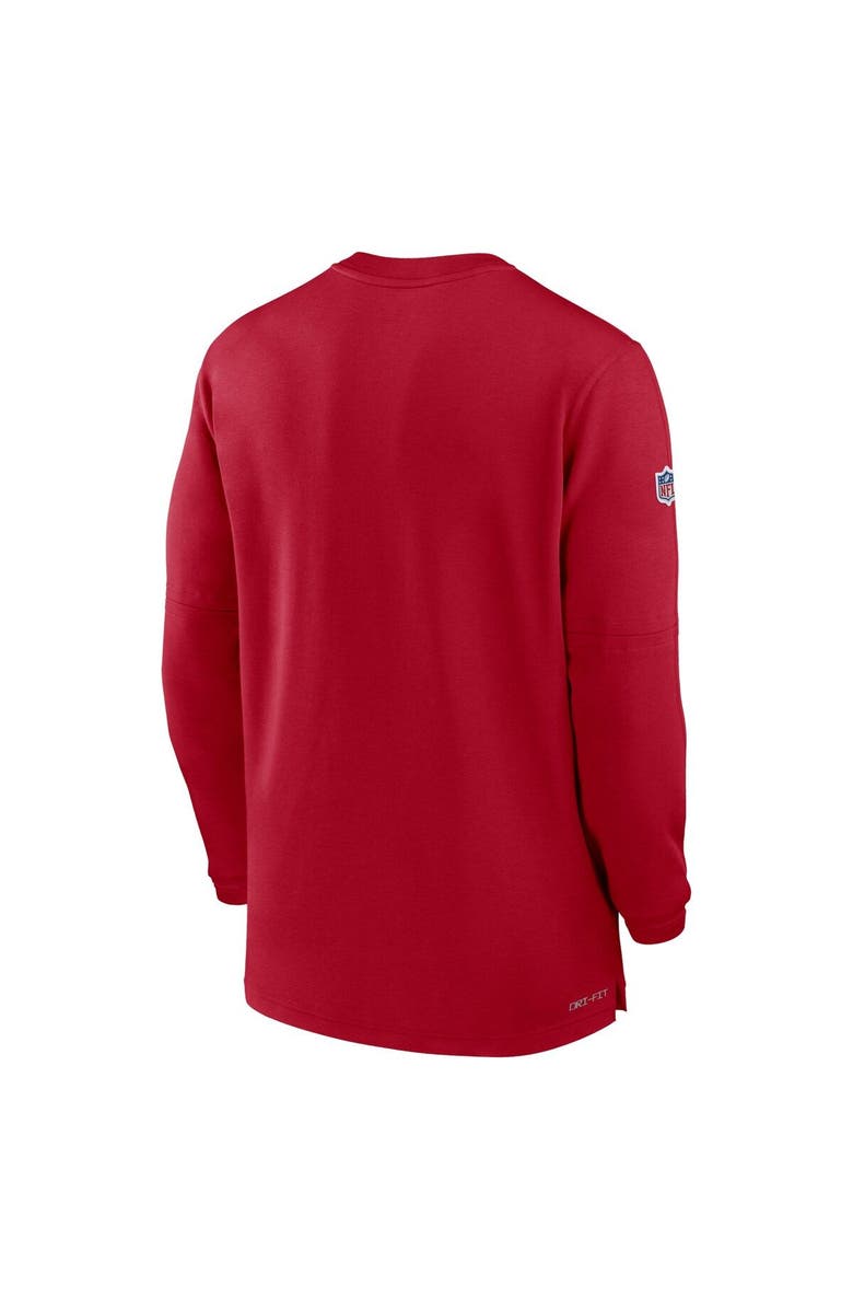 Nike Men's Nike Red Tampa Bay Buccaneers 2023 Sideline Performance Long Sleeve Tri-Blend Quarter-Zip Top, Alternate, color, Red