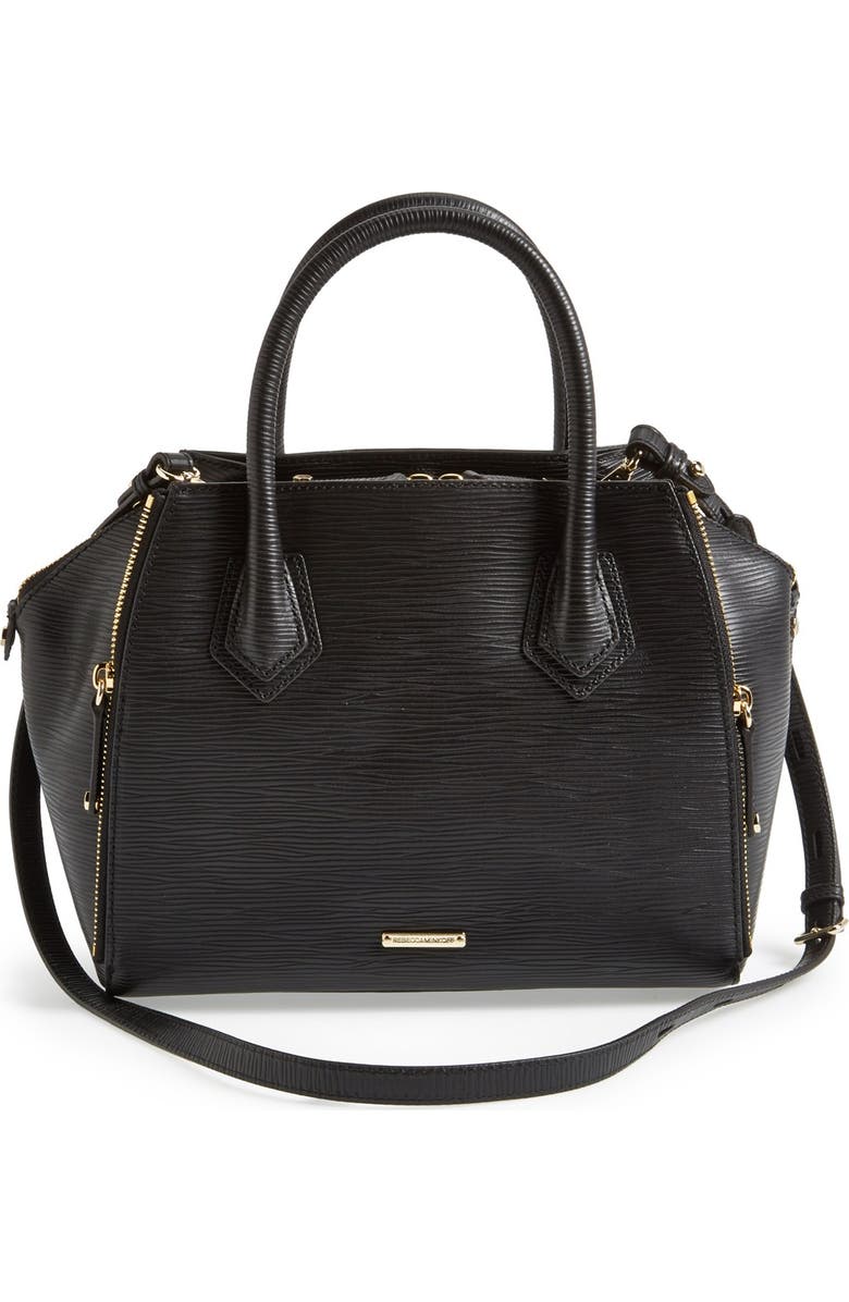 Rebecca Minkoff 'Mini Perry' Embossed Satchel, Alternate, color,