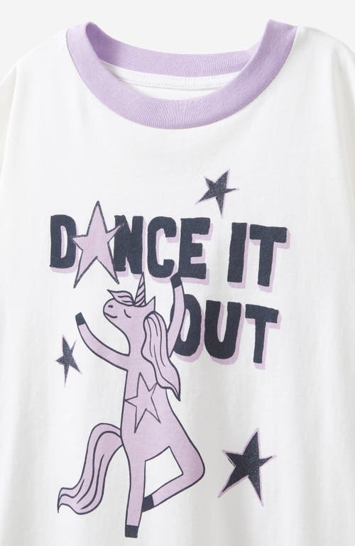 Shop Cotton On Kids Kid's Poppy Short Sleeve Graphic Print Tee In Unicorn Dance Vanilla
