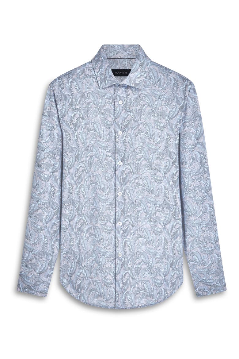 James OoohCotton® Feather Print Button-Up Shirt, Alternate, color, AIR BLUE