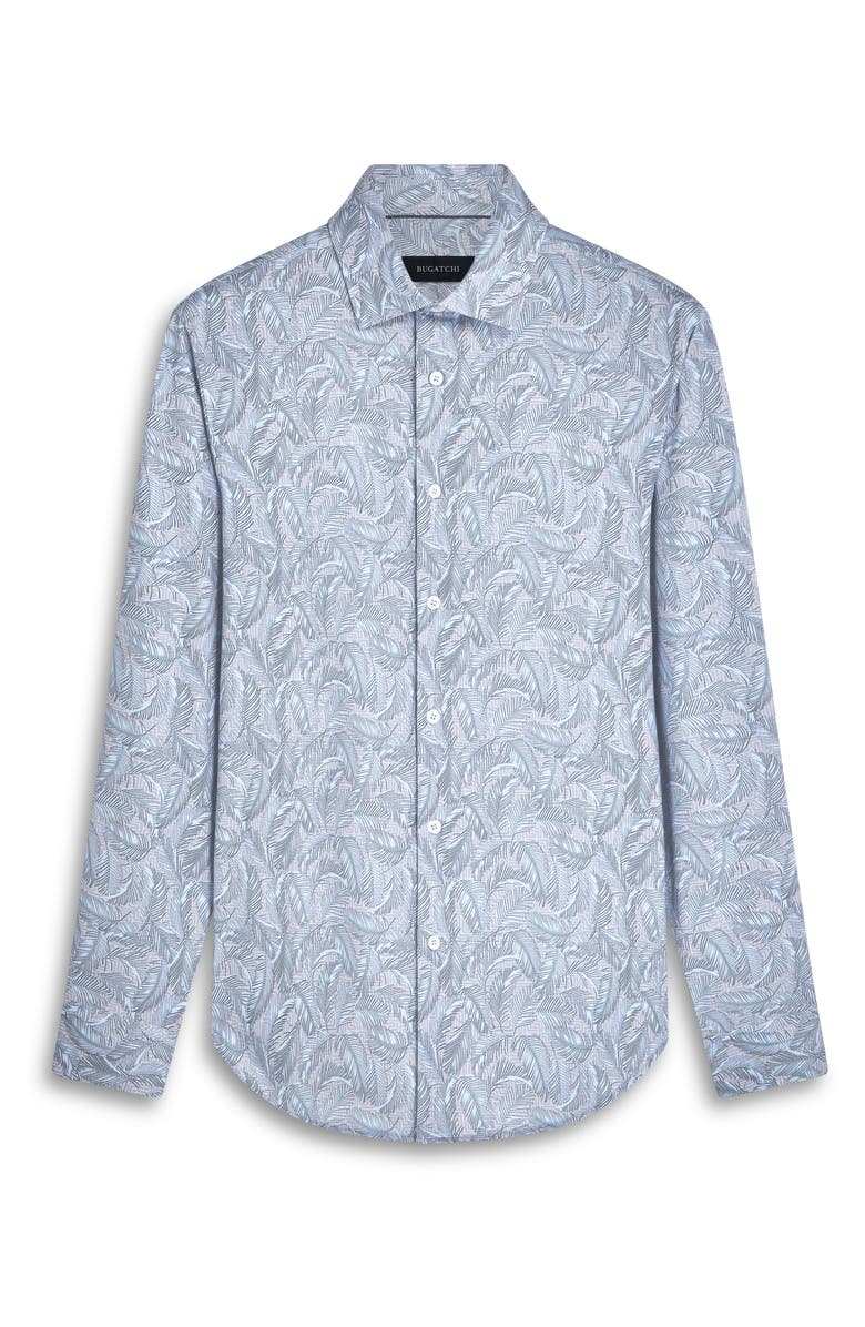 Bugatchi James OoohCotton<sup>®</sup> Feather Print Button-Up Shirt, Alternate, color, 