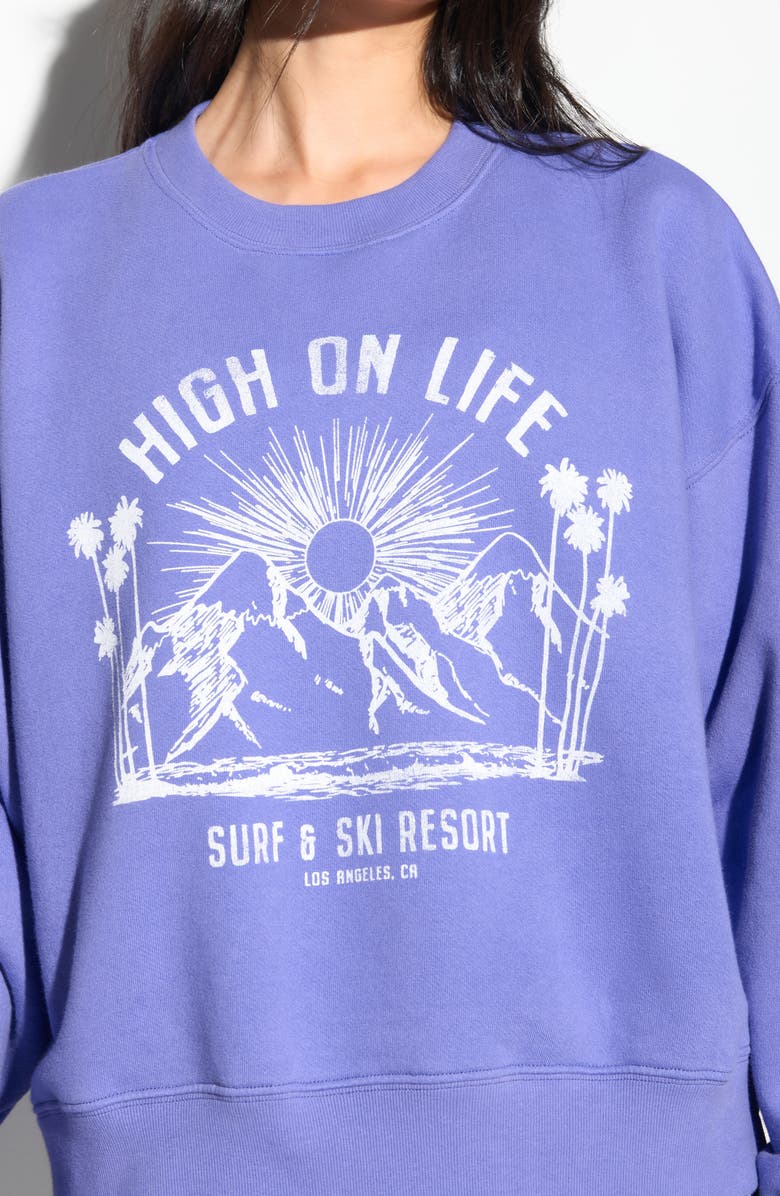 Spiritual Gangster Surf N' Ski Bex Cotton Graphic Sweatshirt, Alternate, color, Astral Blue