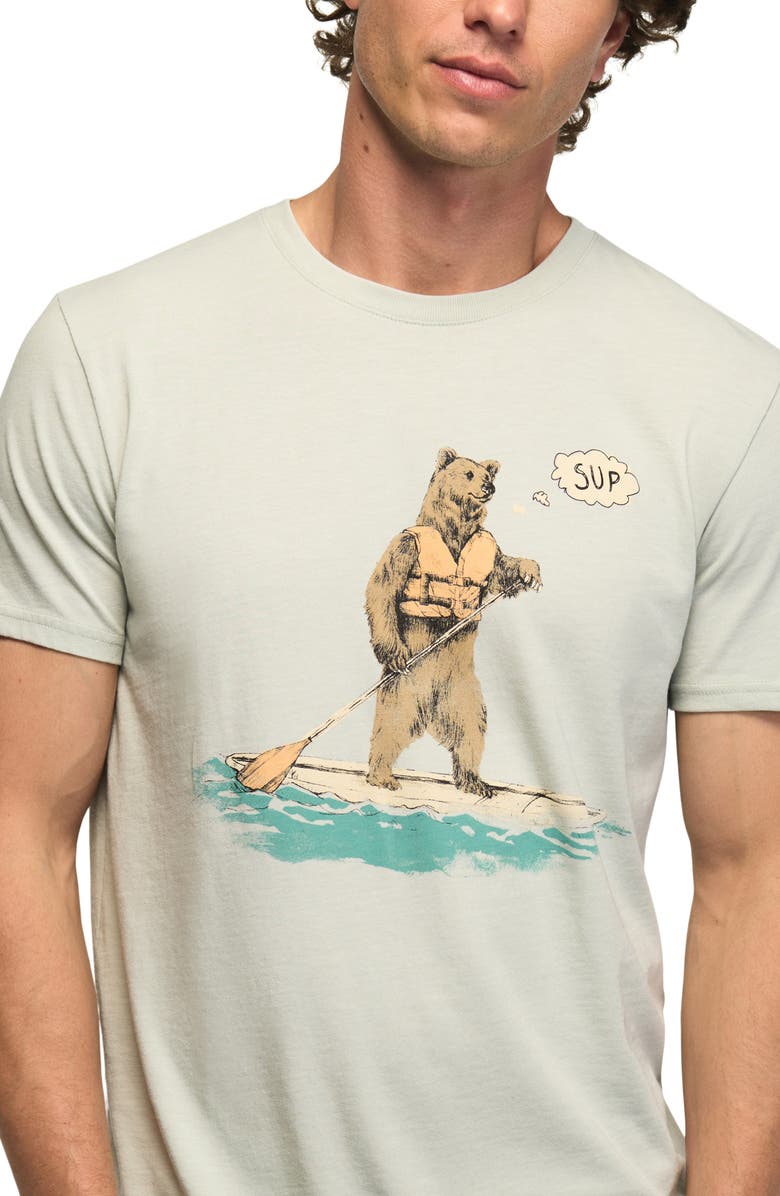 Lucky Brand Sup Bear Cotton Blend Graphic T-Shirt, Alternate, color, Puritan Gray