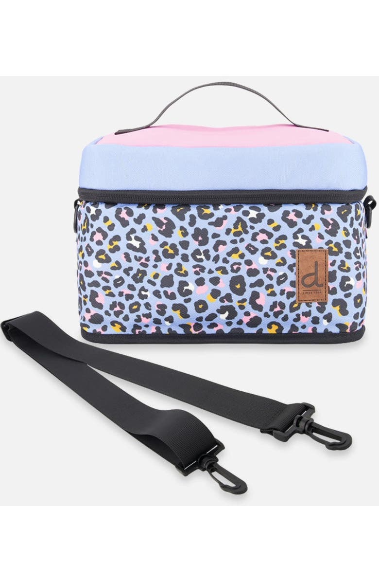 Deux par Deux Leopard Practical Large Capacity Lunch Box, Main, color, Blue Leopard Print