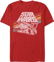 Star Wars Men's Retro 77 Millennium Falcon Stripes Short Sleeve Graphic T-Shirt