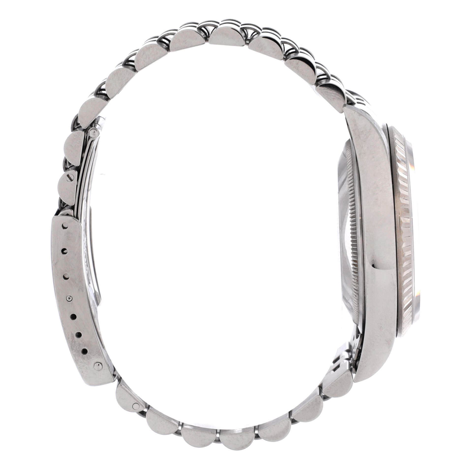 Oyster Perpetual Datejust Automatic Watch Stainless Steel and White Gold with Diamond Markers 36, Alternate, color, Metallic Silver