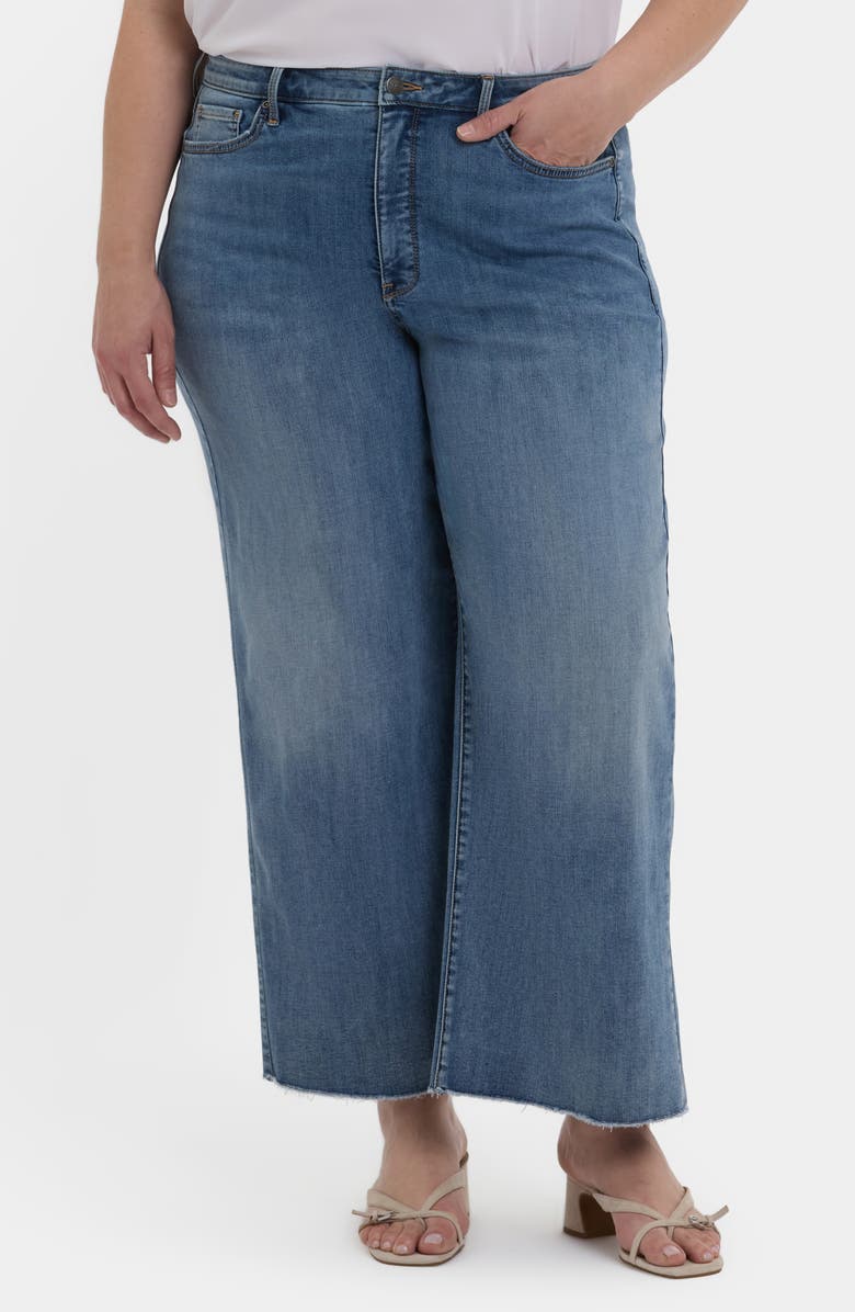 NYDJ Brodi Cool Embrace<sup>®</sup> Frayed High Waist Ankle Wide Leg Jeans, Main, color, Barcelona Breeze