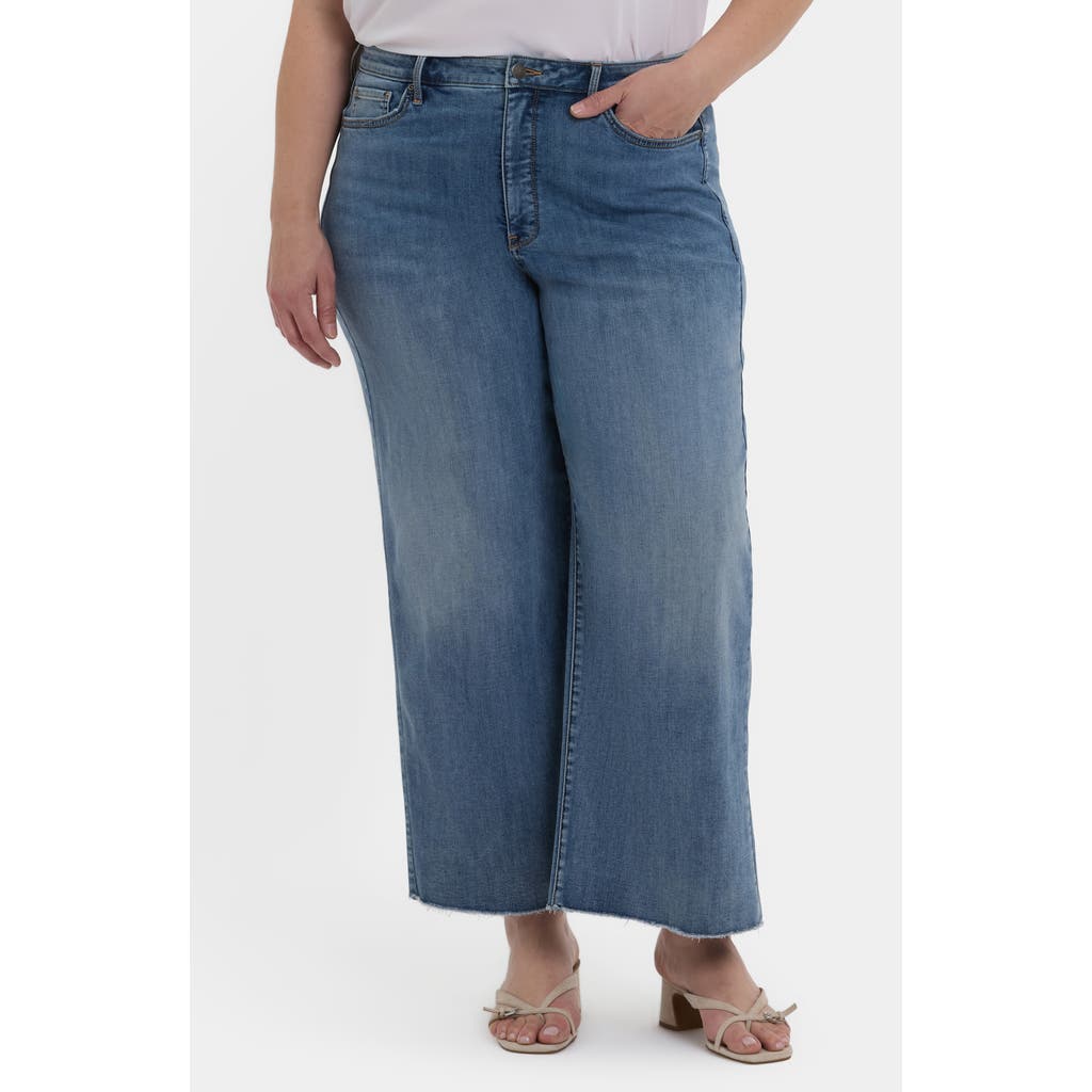 Nydj Brodi Cool Embrace® Frayed High Waist Ankle Wide Leg Jeans