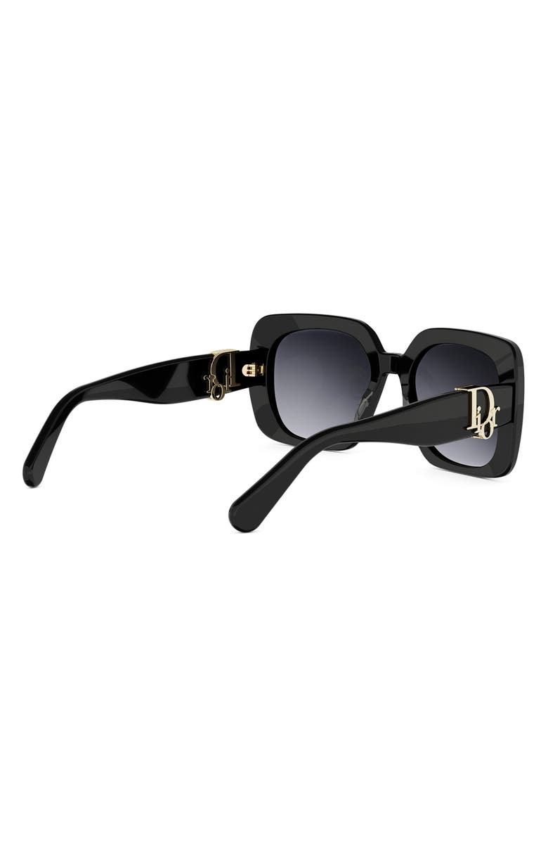 DIOR Oblique S1I 54mm Gradient Square Sunglasses, Alternate, color, Shiny Black / Gradient Smoke