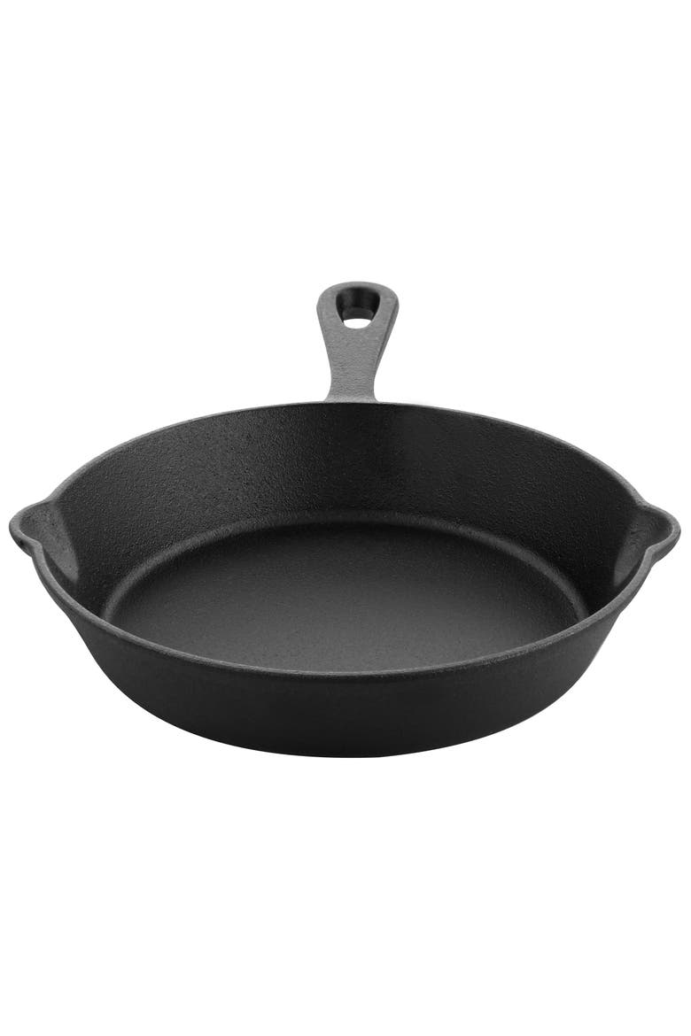 8 Inch Round Preseasoned Cast Iron Frying Pan, Alternate, color, Black