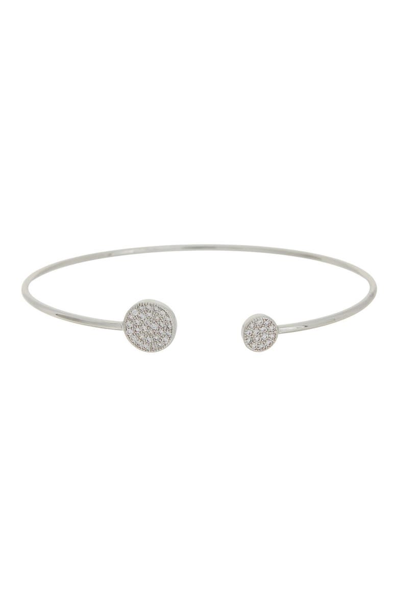 Cubic Zirconia Pavé Circle Cuff Bangle, Main, color, TWO TONE