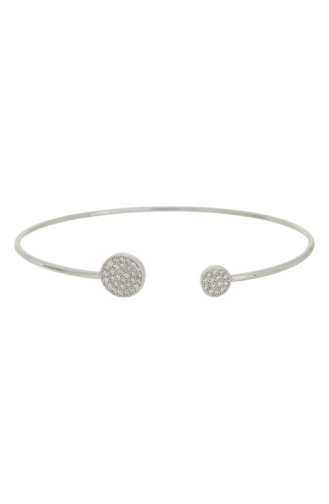 Cubic Zirconia Pavé Circle Cuff Bangle