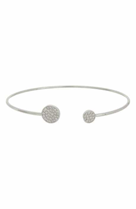 Cubic Zirconia Pavé Circle Cuff Bangle