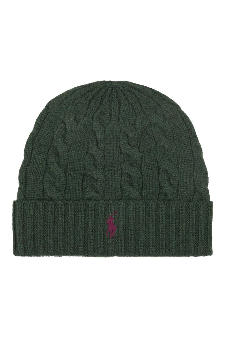 Cashmere Blend Cable Beanie, Main, color, LODGEPOLE PINE HTR