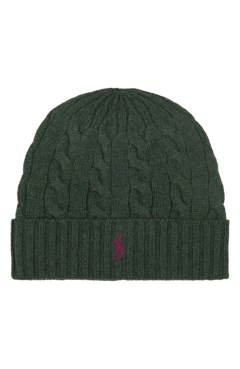 Cashmere Blend Cable Beanie