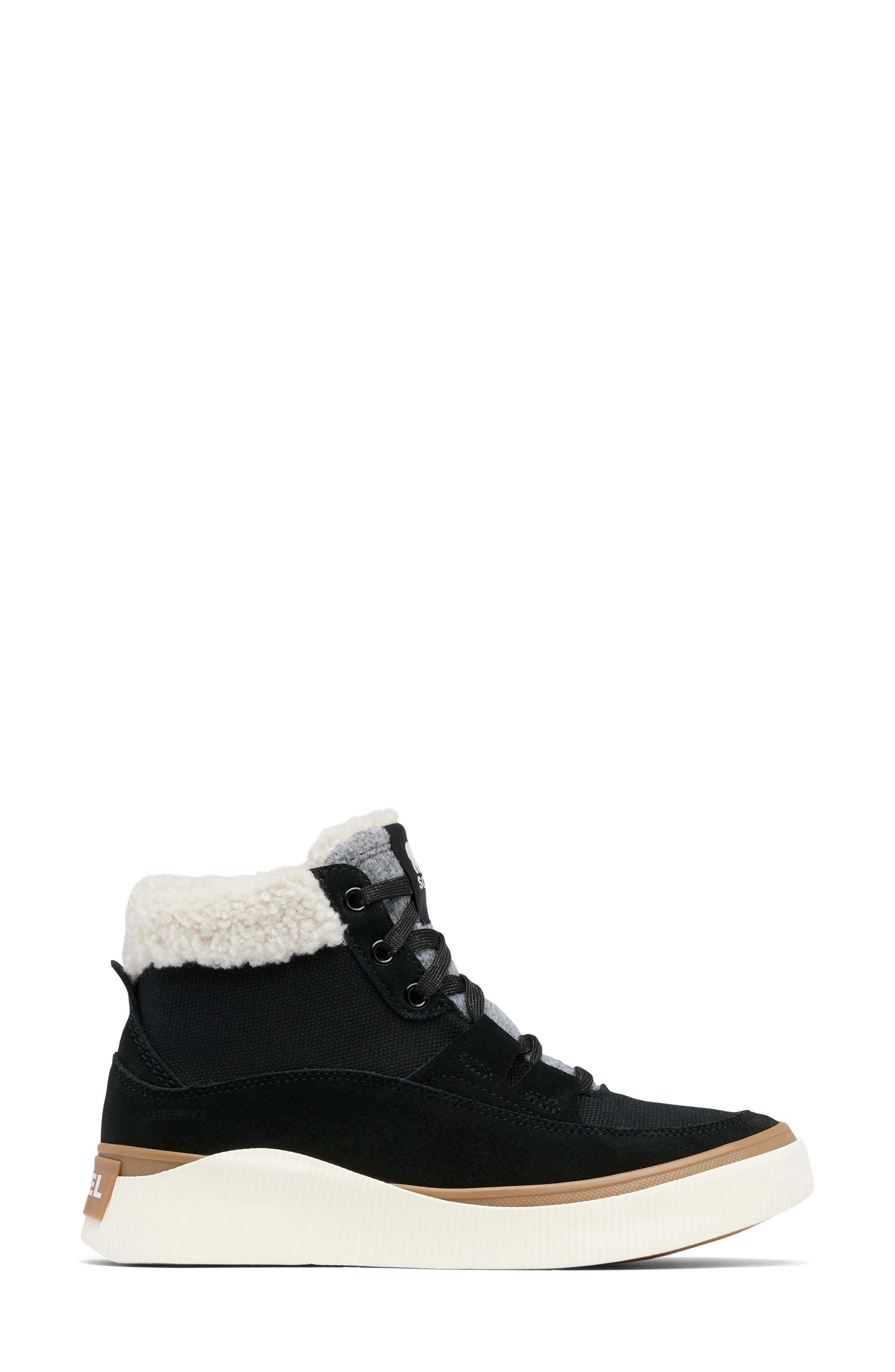 SOREL Out N About IV Waterproof Sneaker, Alternate, color, Black/ Sea Salt