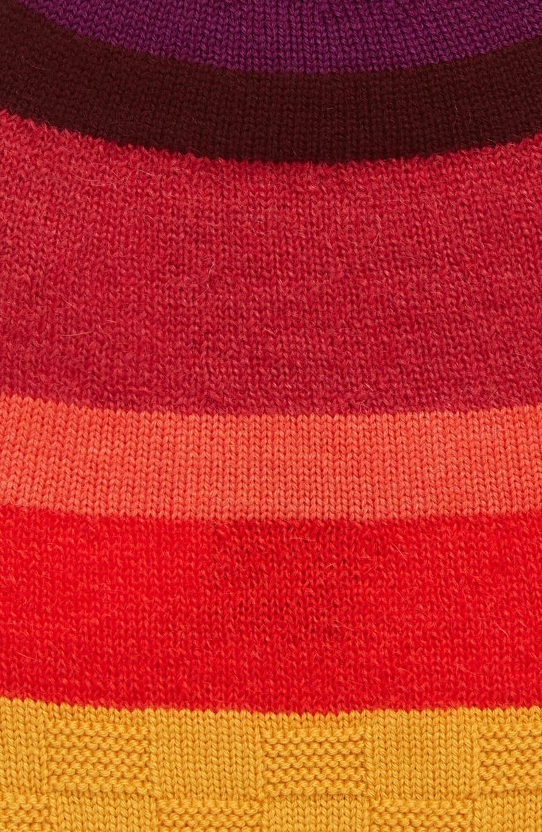 Wales Bonner Mixed Stitch Stripe Merino Wool & Mohair Blend Beanie, Alternate, color,