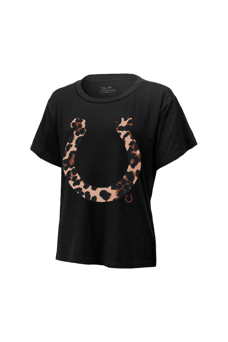 Women's Majestic Threads Jonathan Taylor Black Indianapolis Colts Leopard Player Name & Number T-Shirt, Alternate, color, Black
