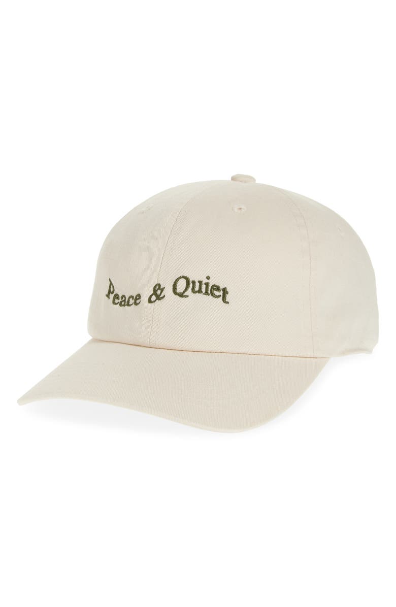 Museum of Peace & Quiet Wordmark Embroidered Adjustable Baseball Cap, Main, color, 