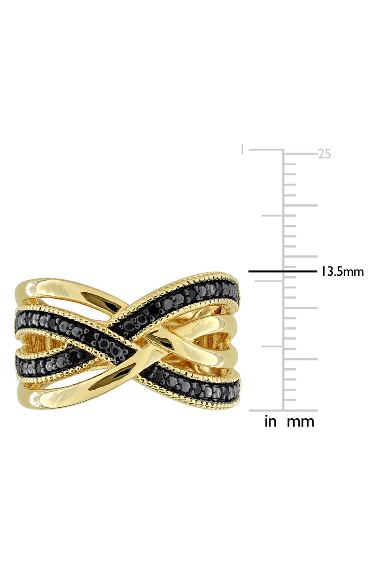 Black Diamond Crisscross Ring, Alternate, color, BLACK