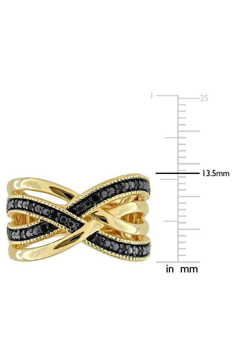 DELMAR Black Diamond Crisscross Ring, Alternate, color, Black