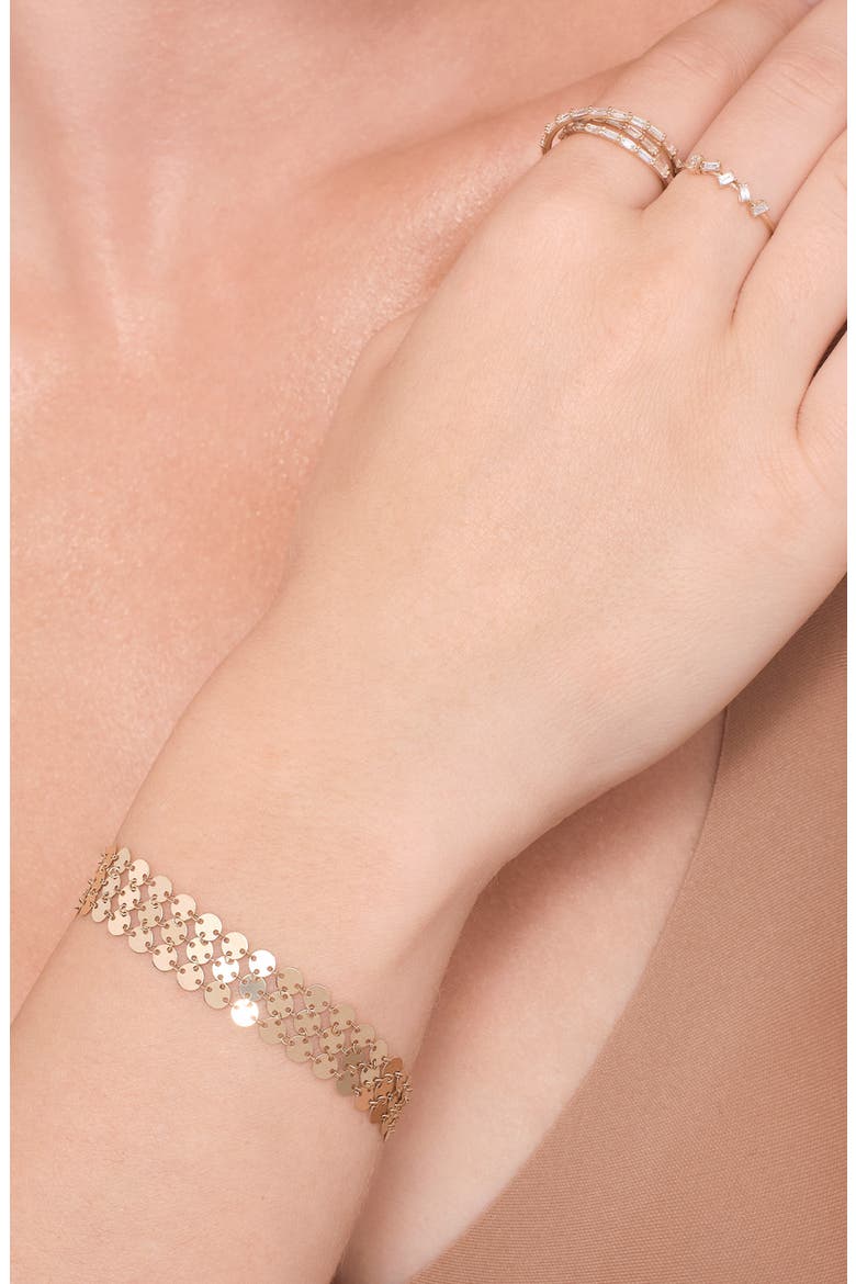 14K Gold Laser Chainmail Bracelet, Alternate, color, YELLOW GOLD