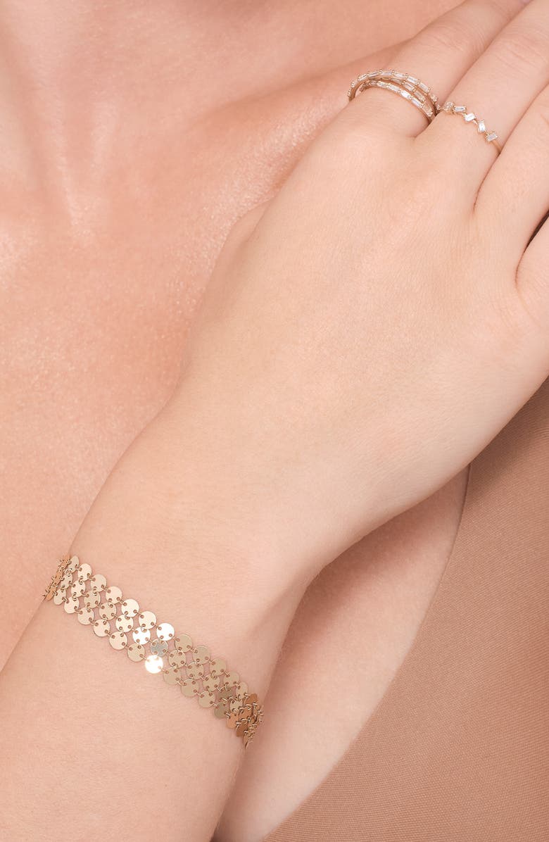 LANA 14K Gold Laser Chainmail Bracelet, Alternate, color, Yellow Gold