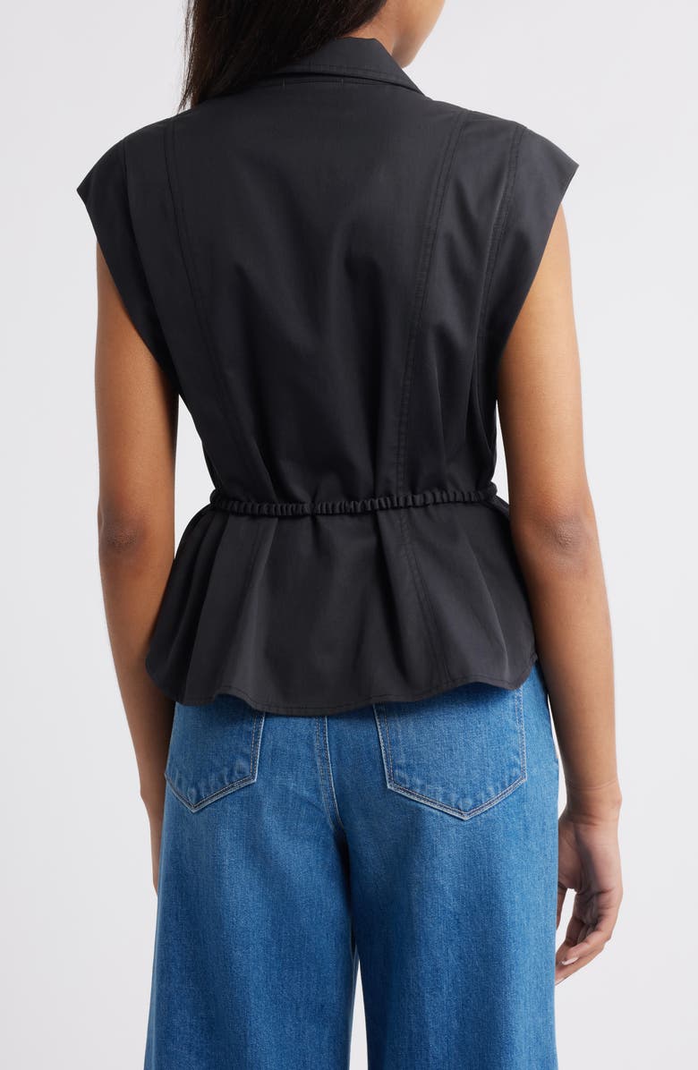 Wit & Wisdom Cap Sleeve Peplum Top, Alternate, color, Black