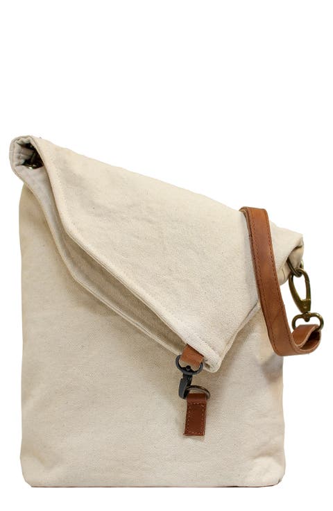 Canvas & Leather Crossbody Bag