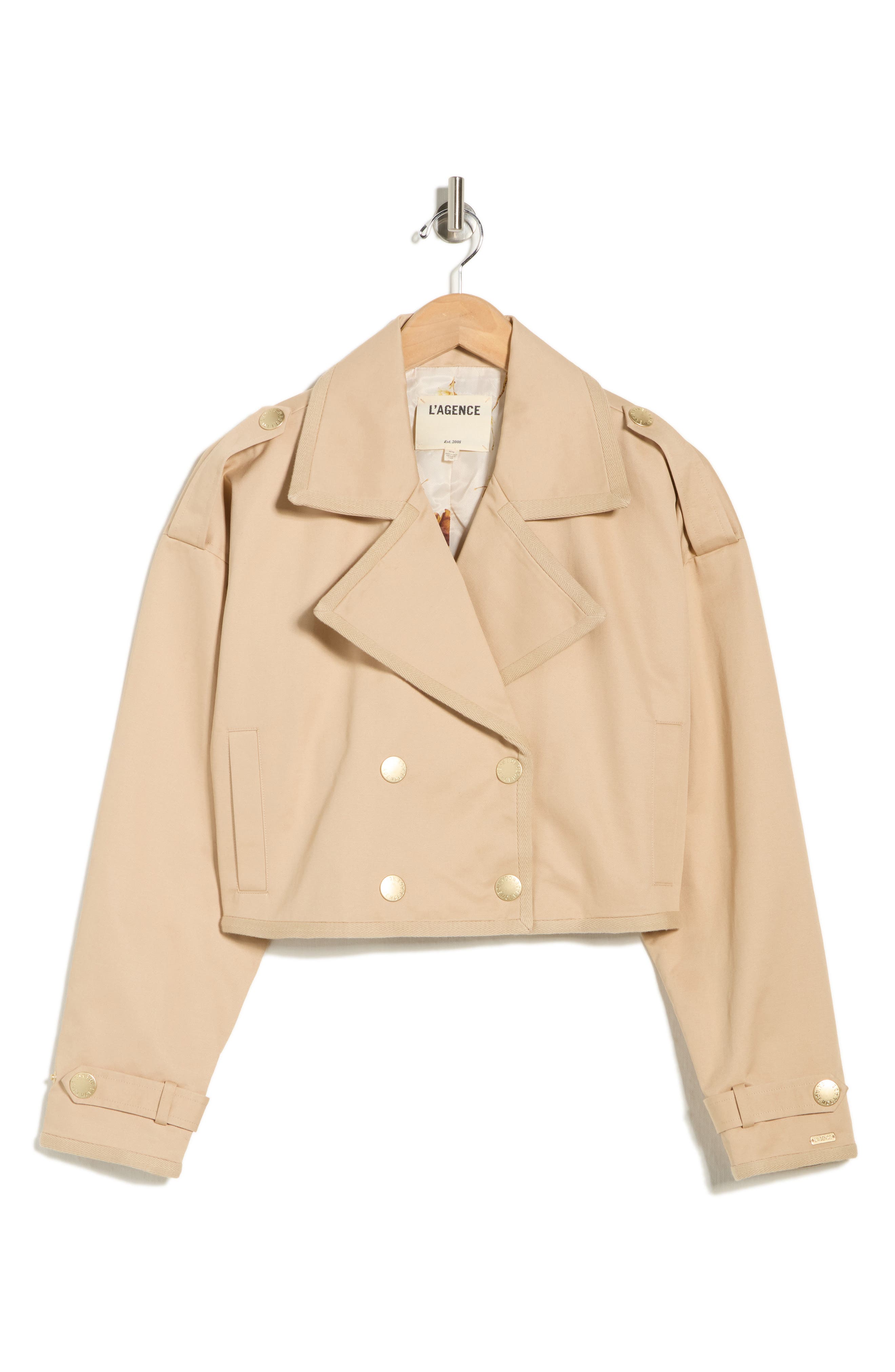 L'AGENCE Kento Crop Cotton Trench Coat