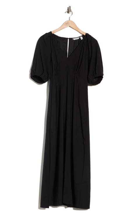 Bubble Sleeve Midi Dress
