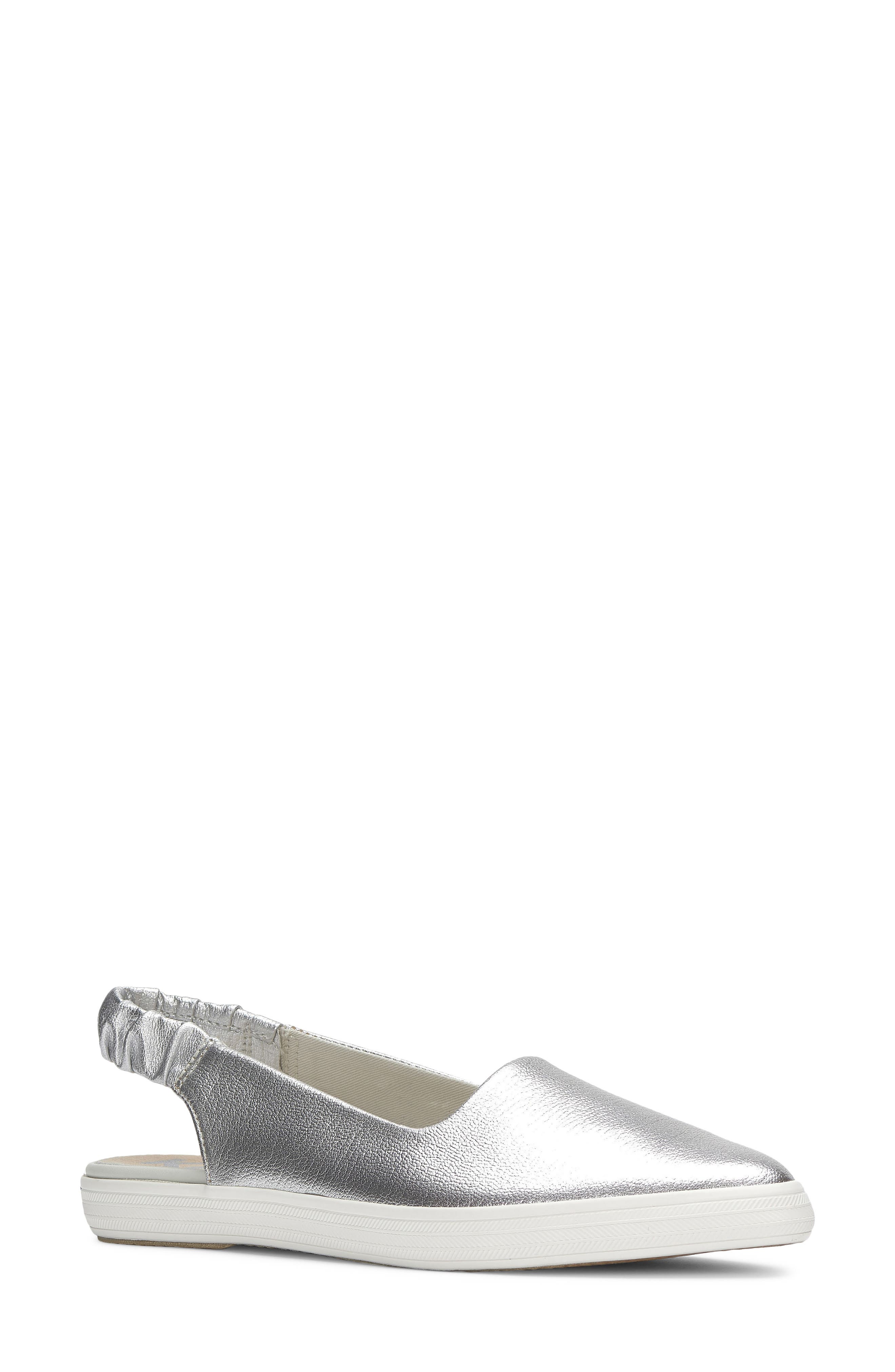 Keds<sup>®</sup> Point Slingback Sneaker, Main, color, Silver