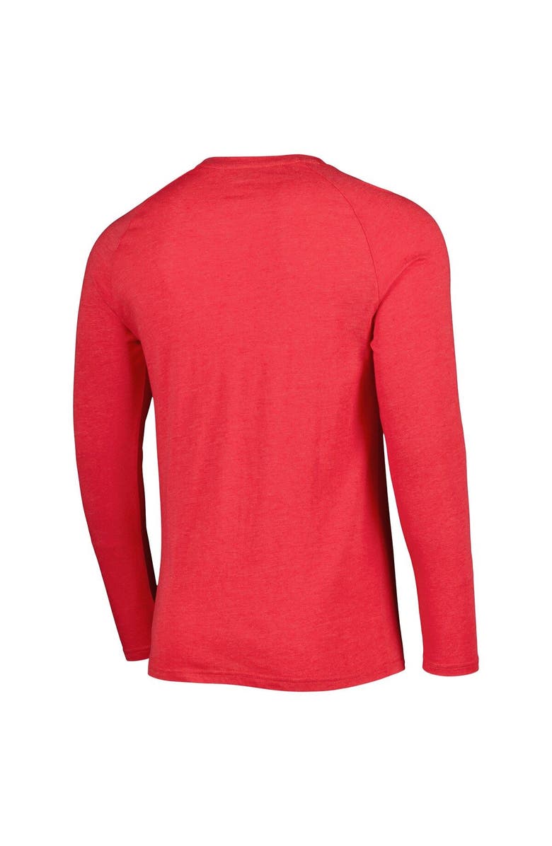 CONCEPTS SPORT Men's Concepts Sport Heathered Red Chicago Bulls Left Chest Henley Raglan Long Sleeve T-Shirt, Alternate, color, Heather Red