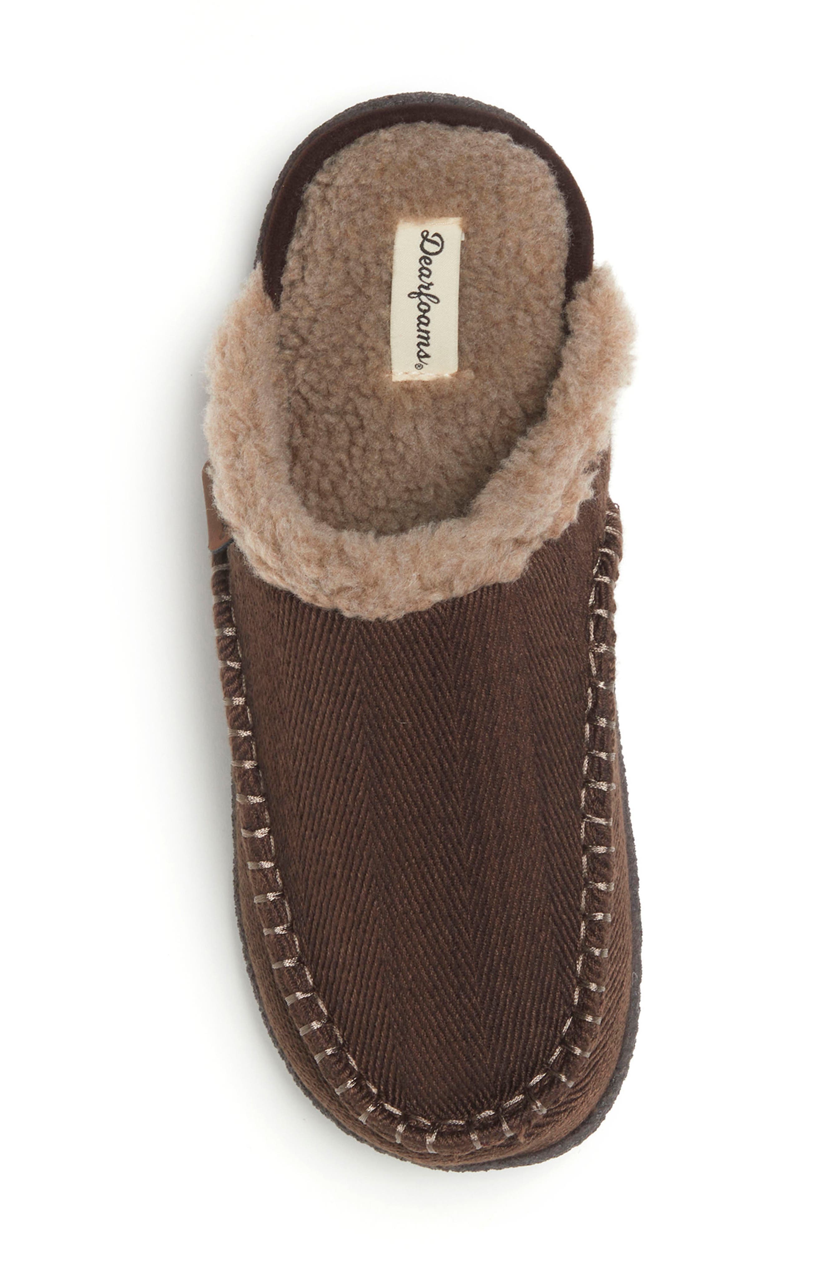 DEARFOAMS Matthew Faux Shearling Scuff Slipper, Alternate, color, Coffee