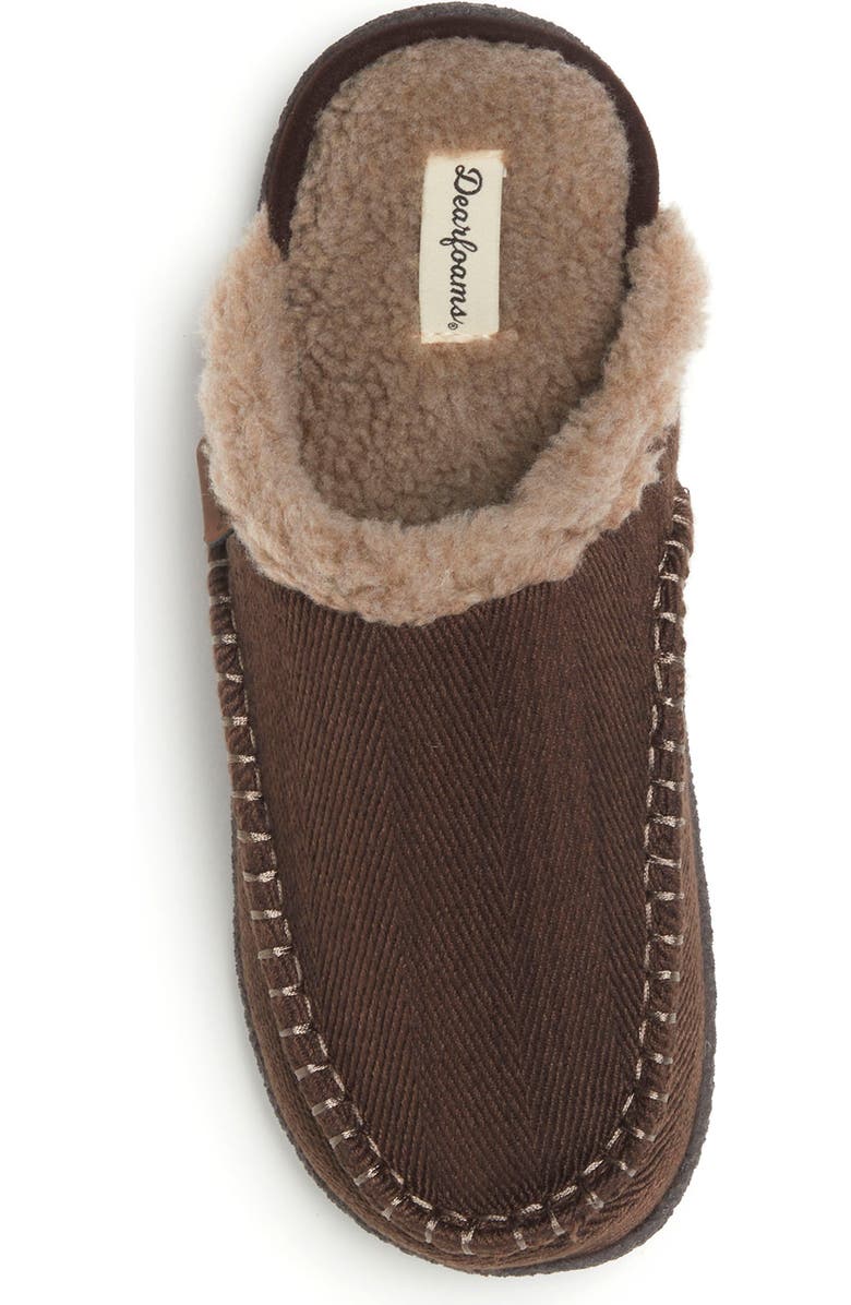 DEARFOAMS Matthew Faux Shearling Scuff Slipper, Alternate, color, Coffee