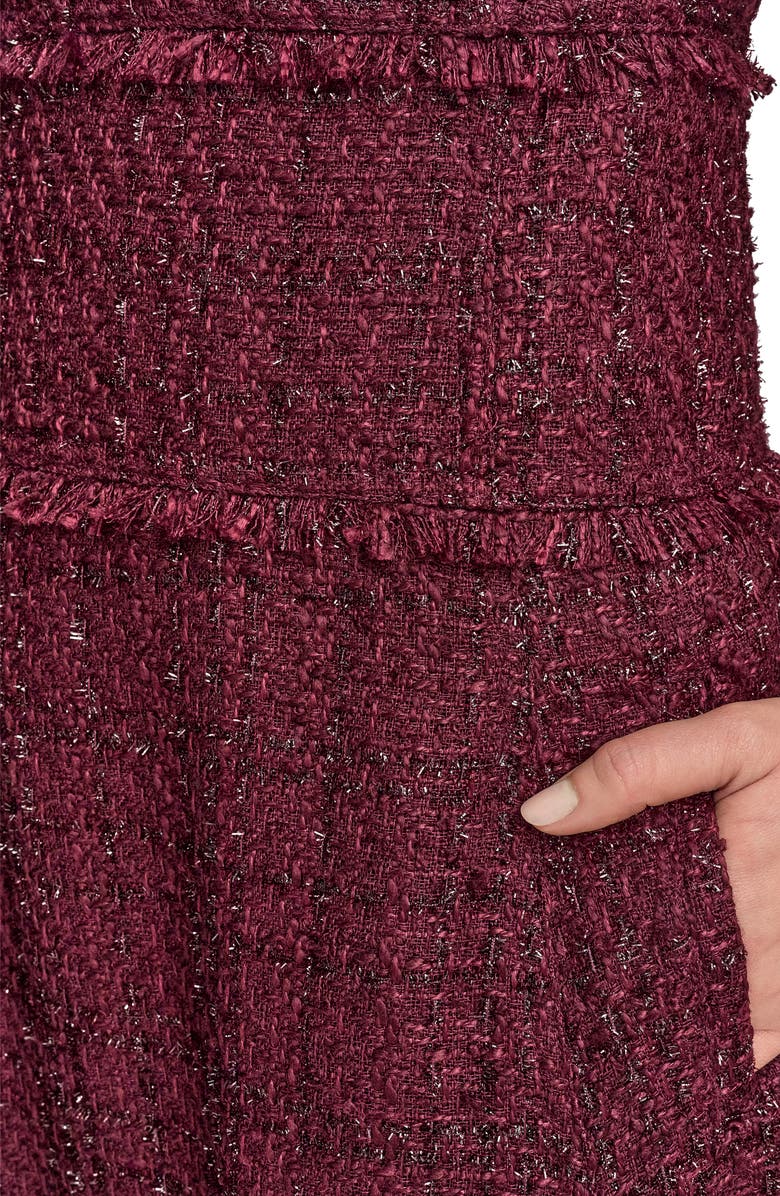 Metallic Tweed Midi Dress