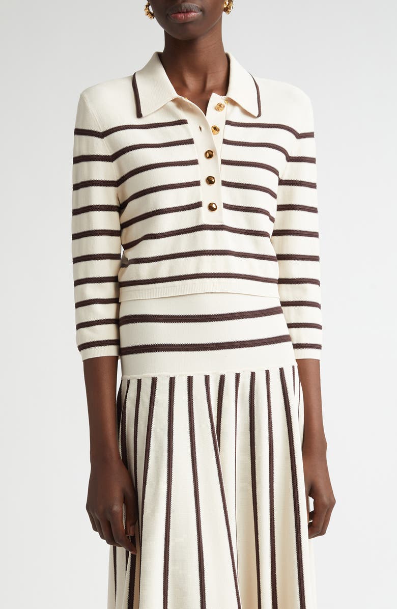 Zimmermann Stripe Crop Polo, Main, color,