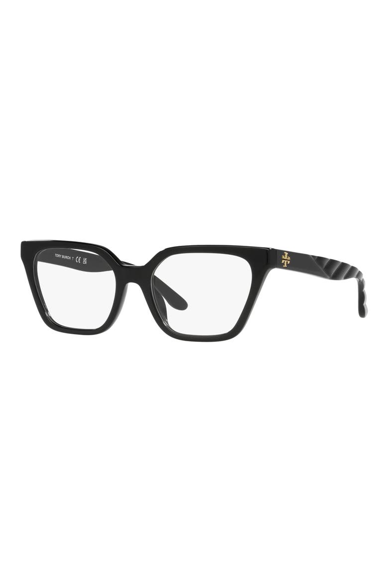 53mm Rectangular Optical Glasses, Alternate, color, BLACK