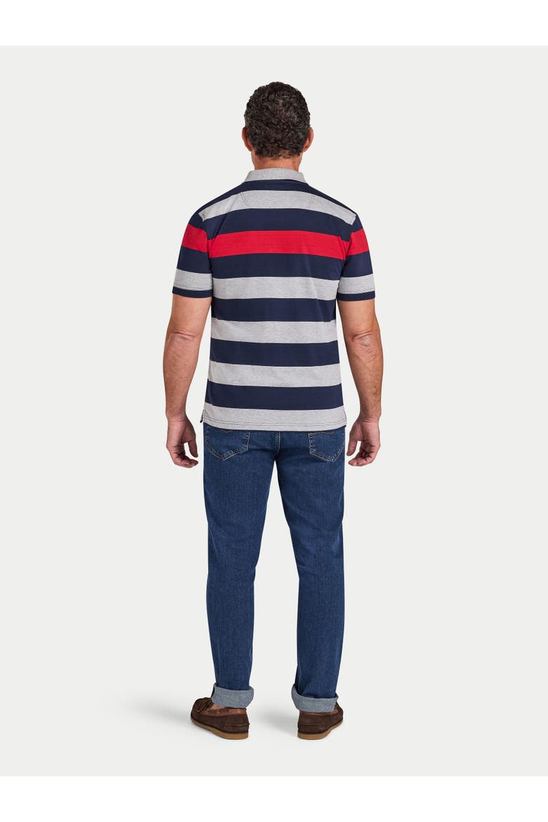 Short Sleeve Contrast Stripe Polo Shirt, Alternate, color, Red