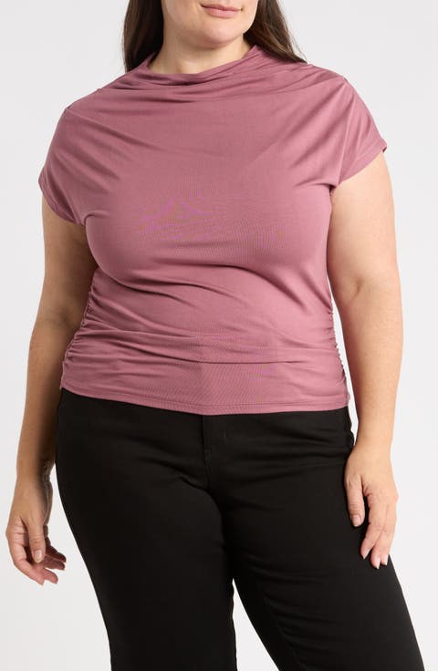Mock Neck Ruched Modal Tank