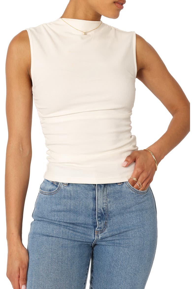 Nissa Mock Neck Sleeveless Top, Alternate, color, OFF WHITE