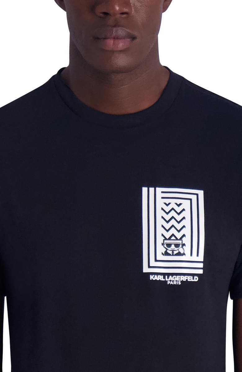 KARL LAGERFELD PARIS Rubberized Logo Cotton Graphic T-Shirt, Alternate, color,