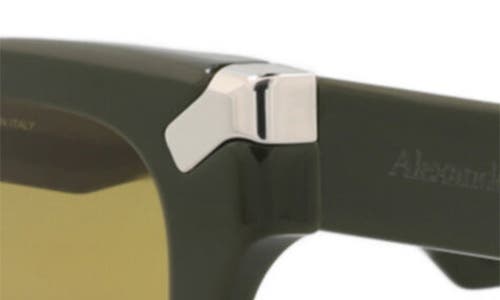 Alexander Mcqueen Mcqueen 51mm Rectangular Sunglasses In Green