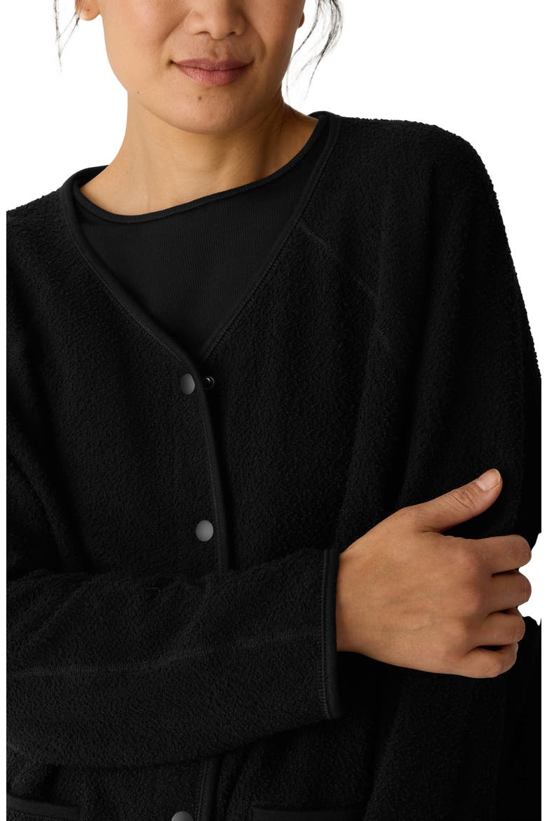 Bouclé Snap Front Jacket, Alternate, color, BLACK