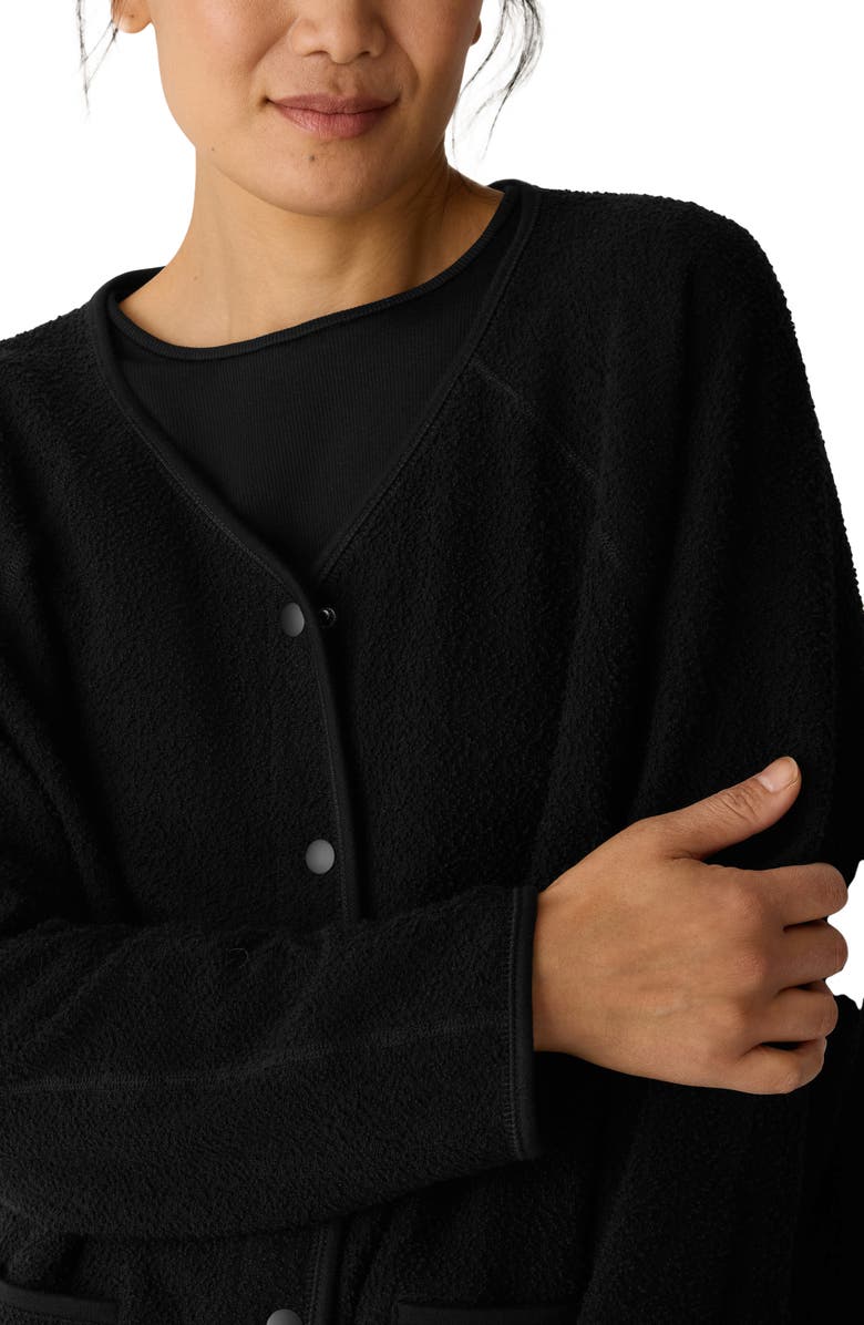 Eileen Fisher Bouclé Snap Front Jacket, Alternate, color, Black