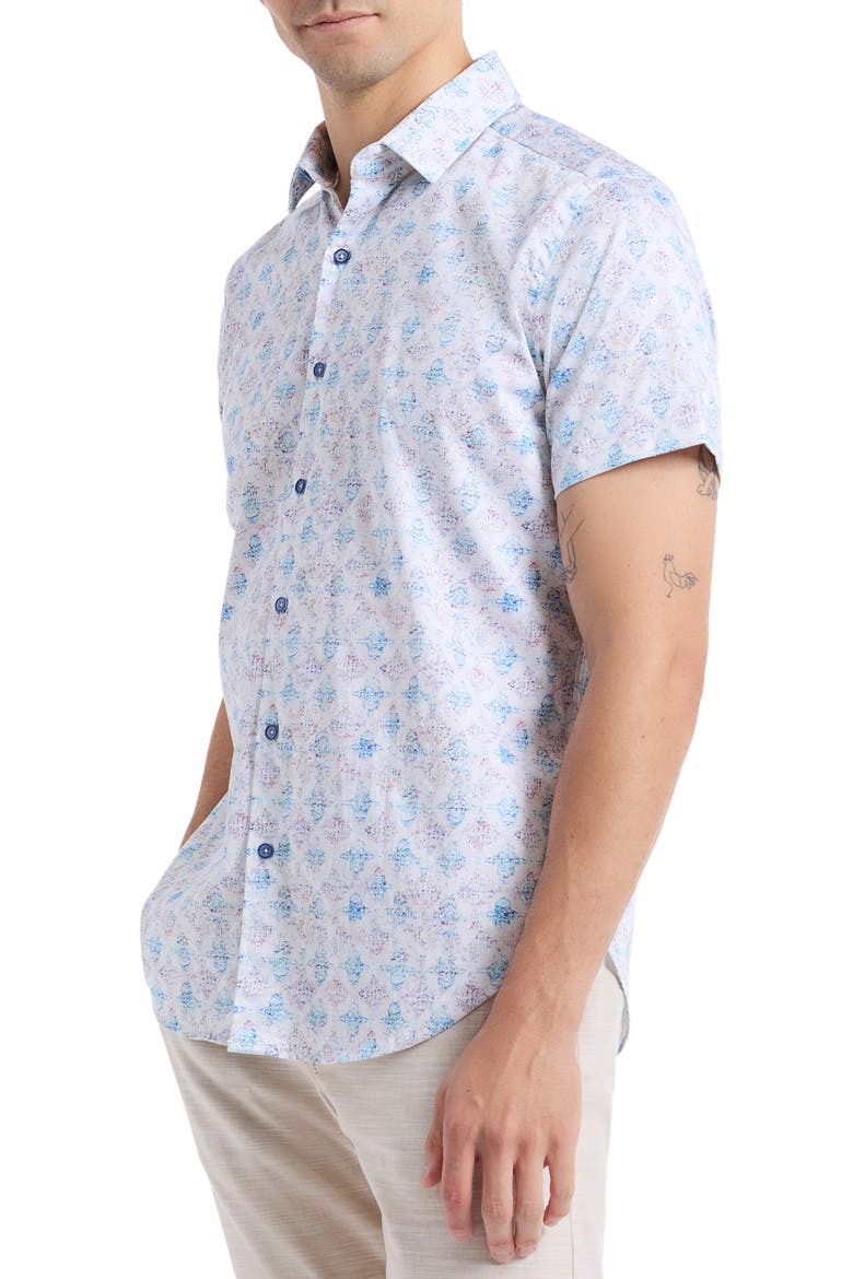 Greatorex Abstract Print Short Sleeve Button-Up Shirt, Alternate, color, MULTI