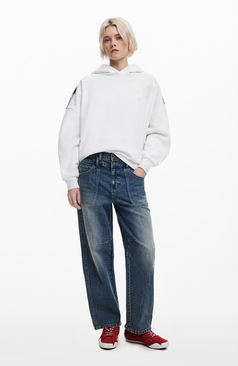 Desigual Oversize Hoodie, Alternate, color, White