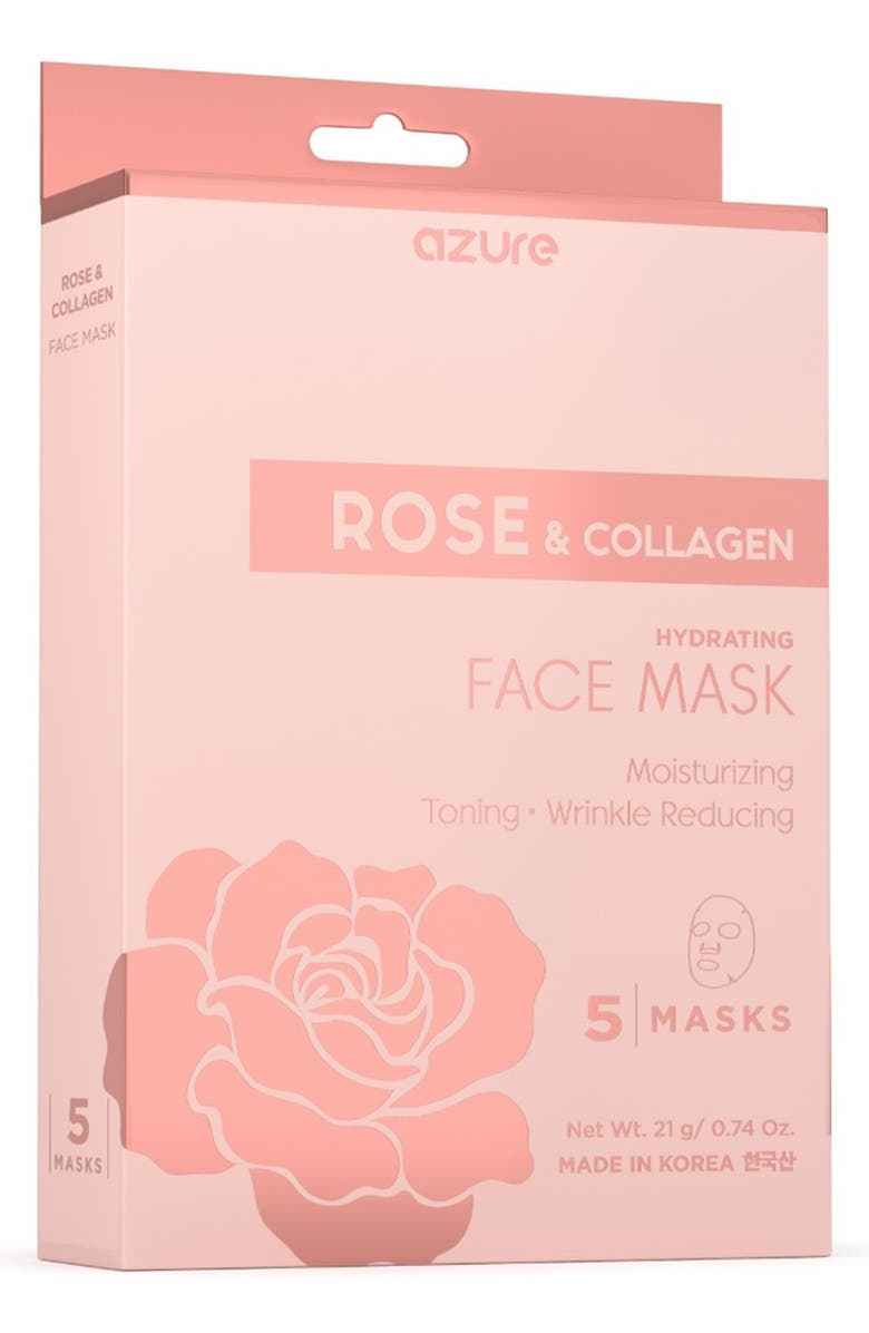 AZURE Rose & Collagen Sheet Mask - 5-Pack, Alternate, color, 