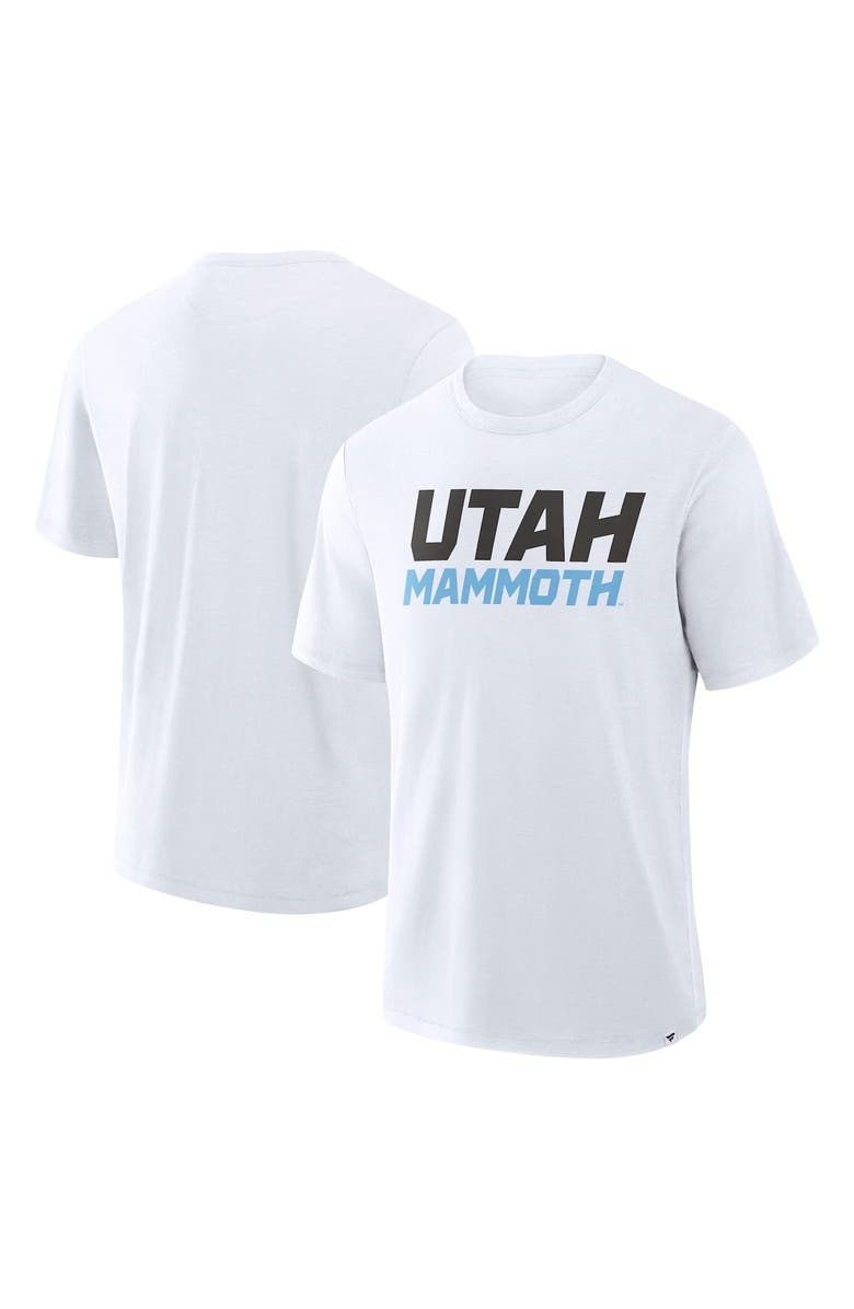 FANATICS Men's Fanatics  White Utah Mammoth Wordmark Stadium Slub T-Shirt, Alternate, color, White