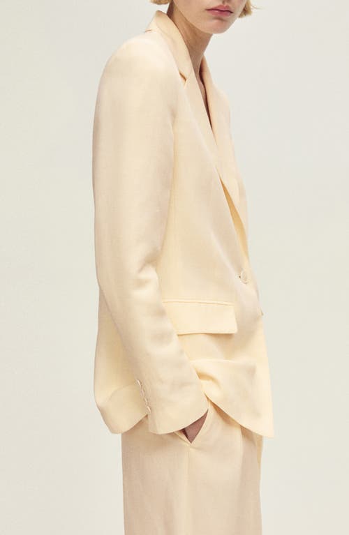 Mango Notch Lapel Blazer In Yellow